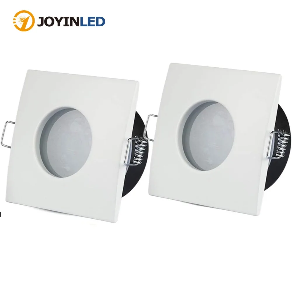 

White LED Spotlight IP65 Waterproof Shower Recessed Lights Square Fitting Porch Bathroom GU10 MR16 Base Built-in Ceiling Lamp