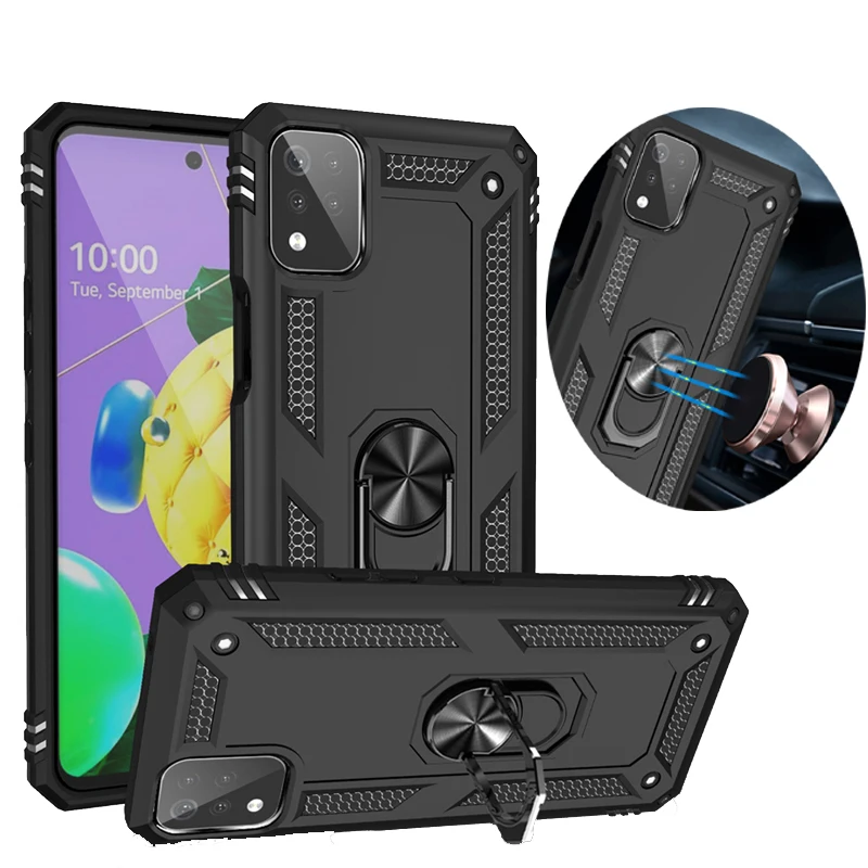 Armor Rugged Military Shockproof Magnet Car Holder Ring Back Cover For LG K40S K42 K51 K51S K52 K53 Phone Case Phone Shell