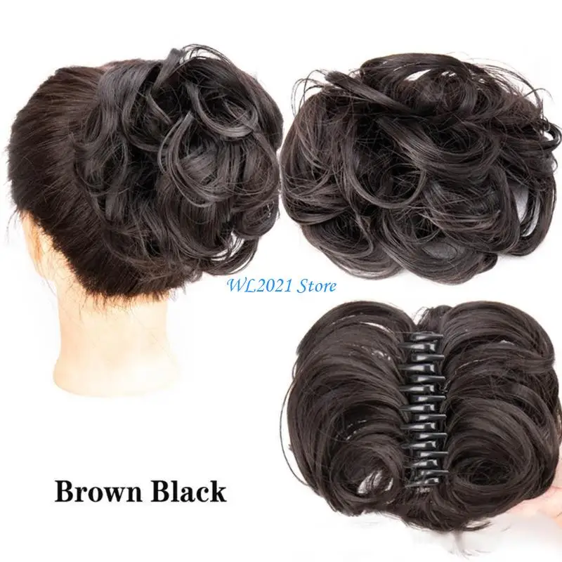 G5GC مخلب مقطع شعر فوضوي كعكة المشبك المربحي مجعد البسكويت الشعر الطبيعية امتدادات الشعر للنساء الشعر الاصطناعية #5