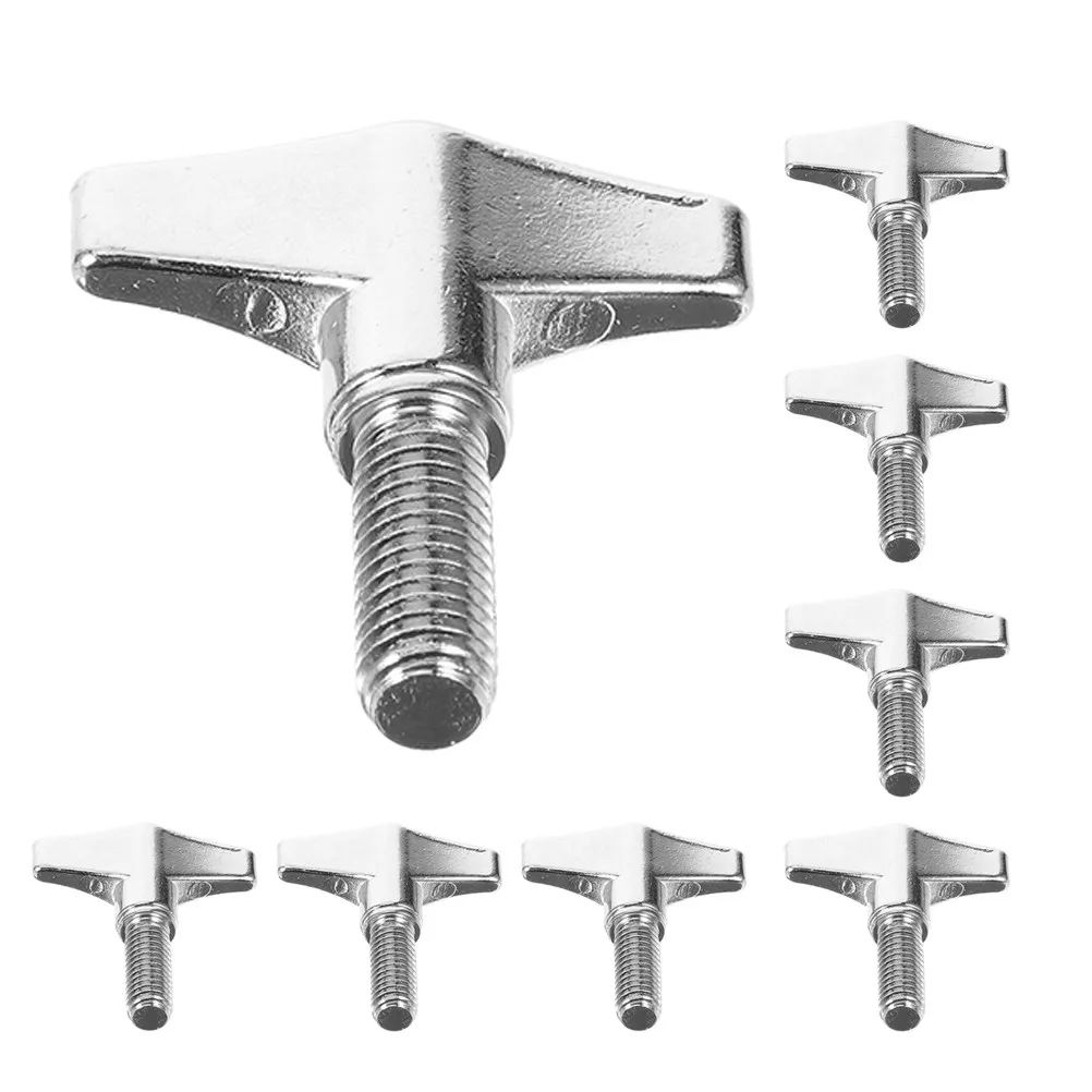 8Pcs Drum Kit Wing Screws Wing Nut Screw Set Fast Cymbal Angle Adjustment Anti Slip Shock Absorption Drum Hardware Replacement