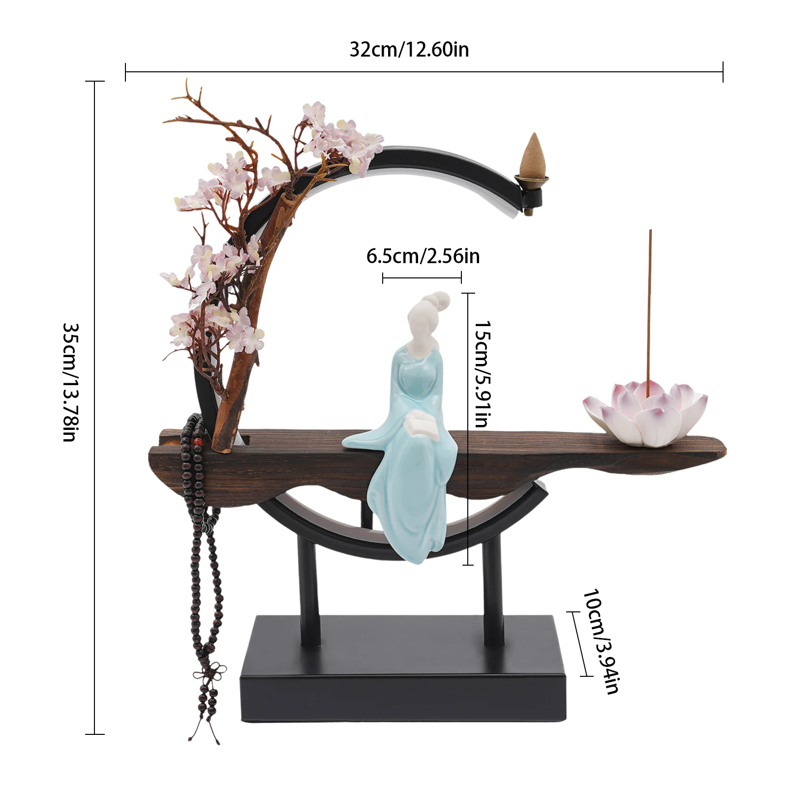 Modern Chinese Backflow Incense Burner: Elegant Décor with Soothing Fragrance for Relaxation and Stress Relief