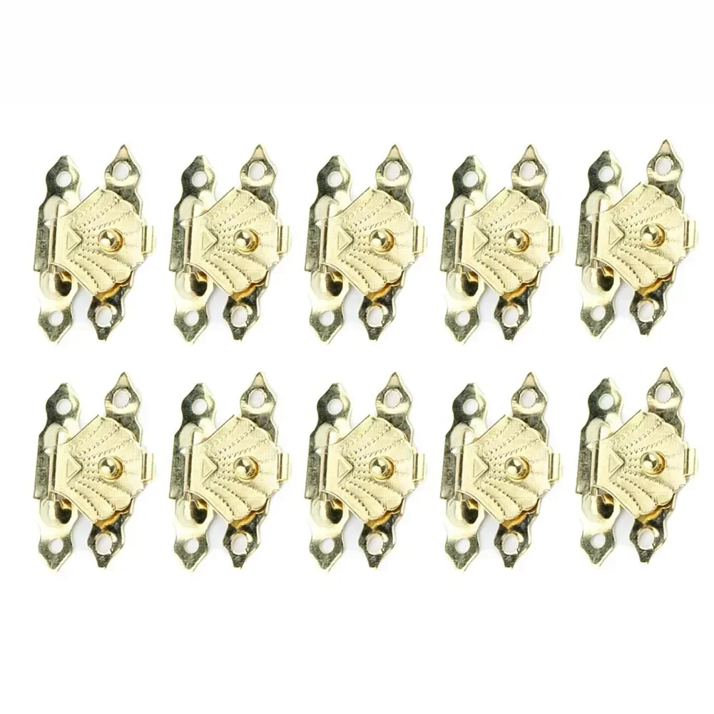 10Pcs Vintage Wooden Box Decorative Latch Antique Bronze Iron Jewelry Box Padlock Hasps Latch Clasp Lock Wooden Box With Screws