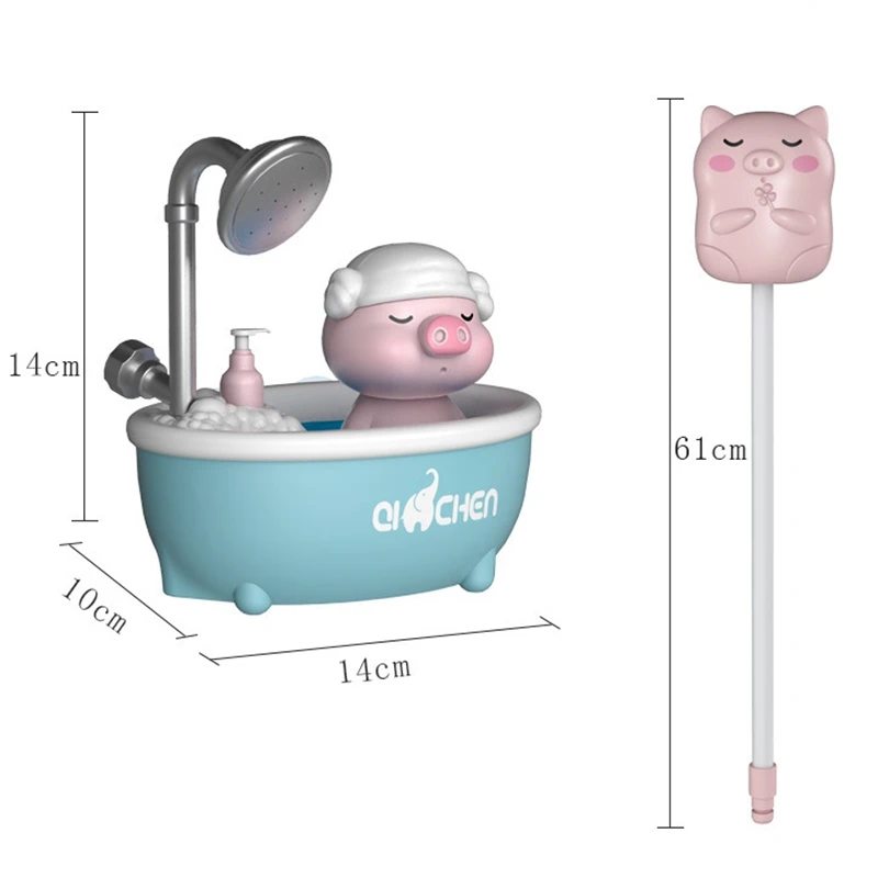 Baby prosiaczek do kąpieli zabawka elektryczna Baby Shower Head z bąbelkową prezent na przyjęcie bociankowe do kąpieli dla dzieci