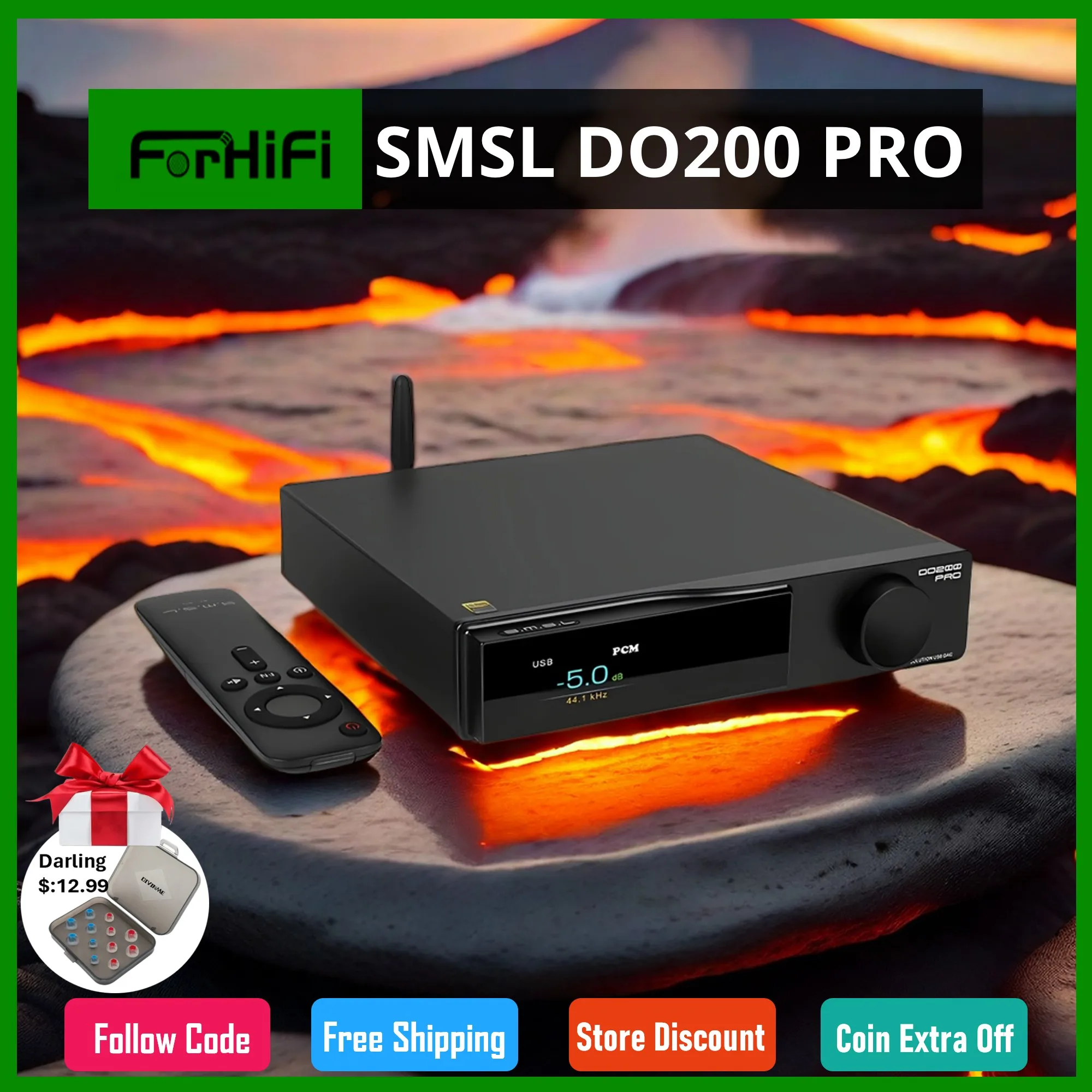 SMSL DO200 PRO Desktop HiFi Balanced Decoder 12x CS43131 Chips MQA Full Decoding DAC Pre-amp Bluetooth 5.1 HDMI-ARC for PS4/5