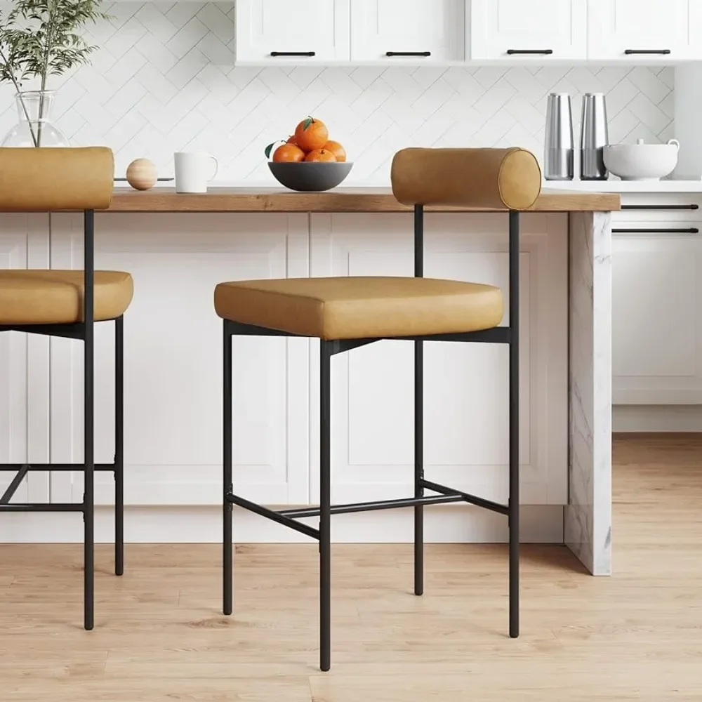 Stools for Kitchen Bar Benches Brown/Black Nordic Bar Stool High Chair Modern Barstool With Back Chairs for Living Room and Bars