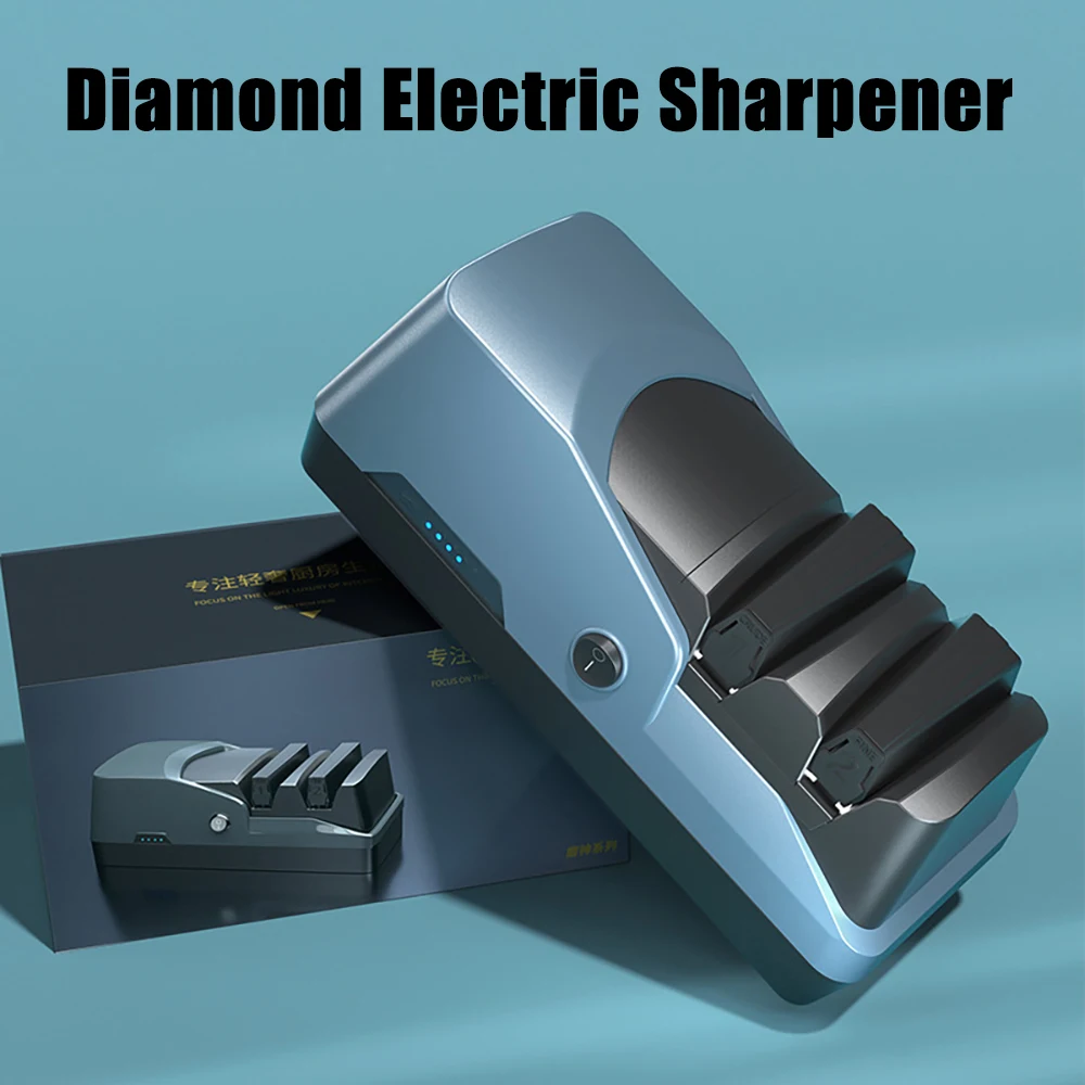 

Kitchen Knife Sharpener Professional Electric Knife Sharpener 100%Diamond Abrasive Precision Angle Electric Knife Sharpener Tool