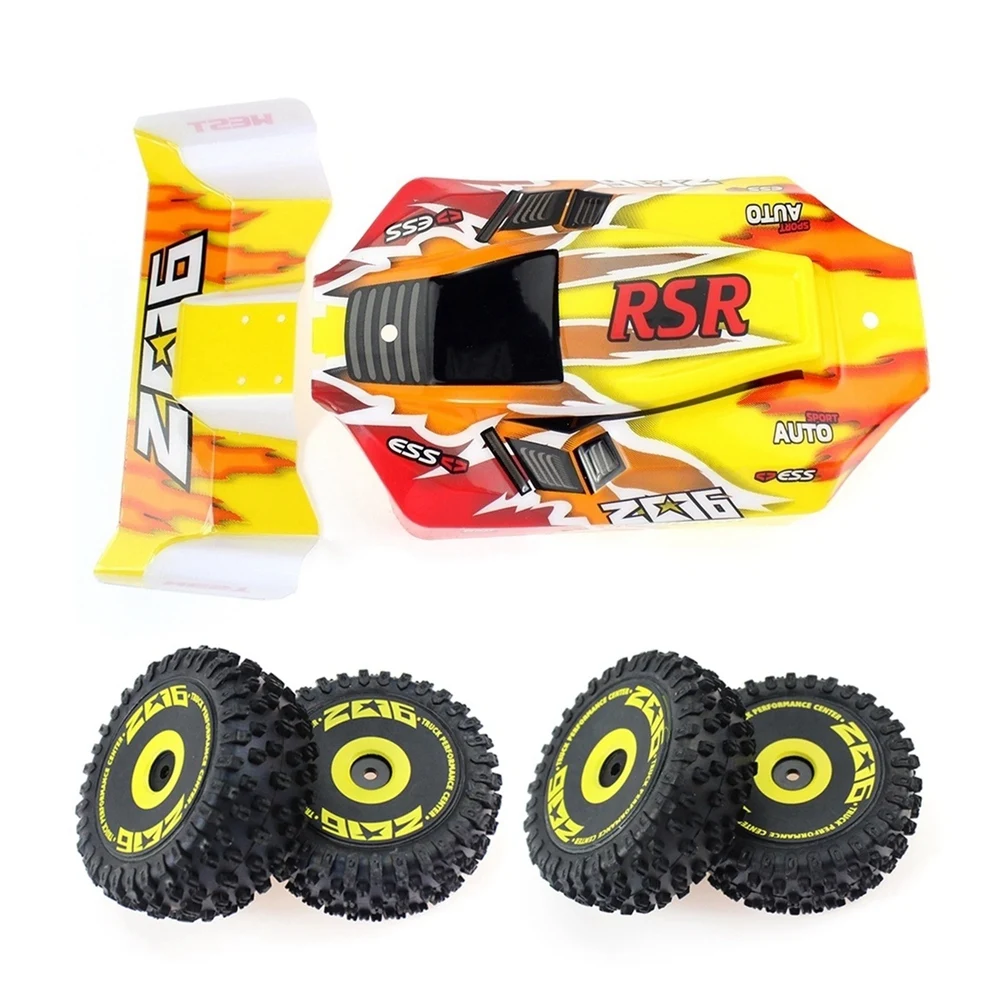 

RC Car Body Shell Tail Wing and Wheel Tire Set for Wltoys 144001 144010 1/14 RC Car Upgrade Parts Spare Accessories