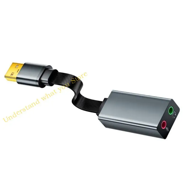 

J60A External USB Sound Card With Double 3.5mm Auditory Jacks for PC And Console
