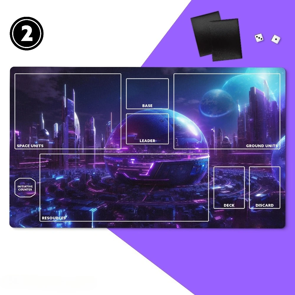 SWU Compatible Playmat – Sci-Fi Art with Zones | 24