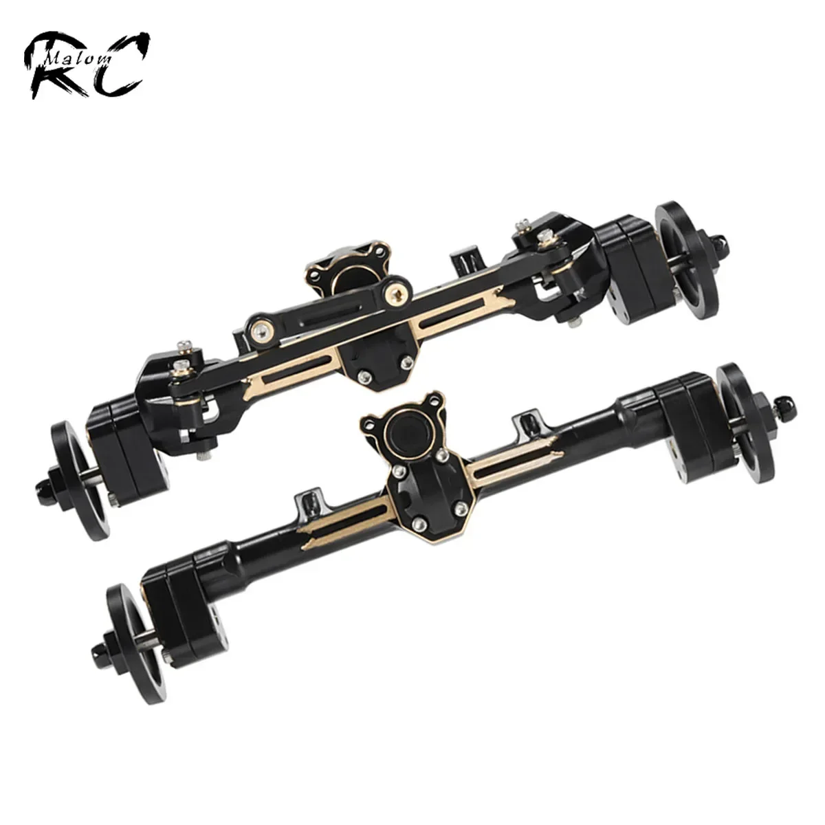 

CNC Machined Brass Portal Axle with Wheel Weights Steering Link for 1/24 RC Crawler Axial SCX24 Bronco 90081 C10 Upgrade Parts