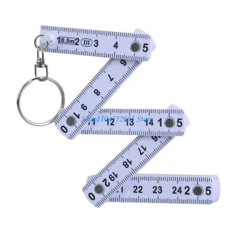 Y6GD Multifunction  Folding Ruler Keychain Upgrades designs  for Students & Professional