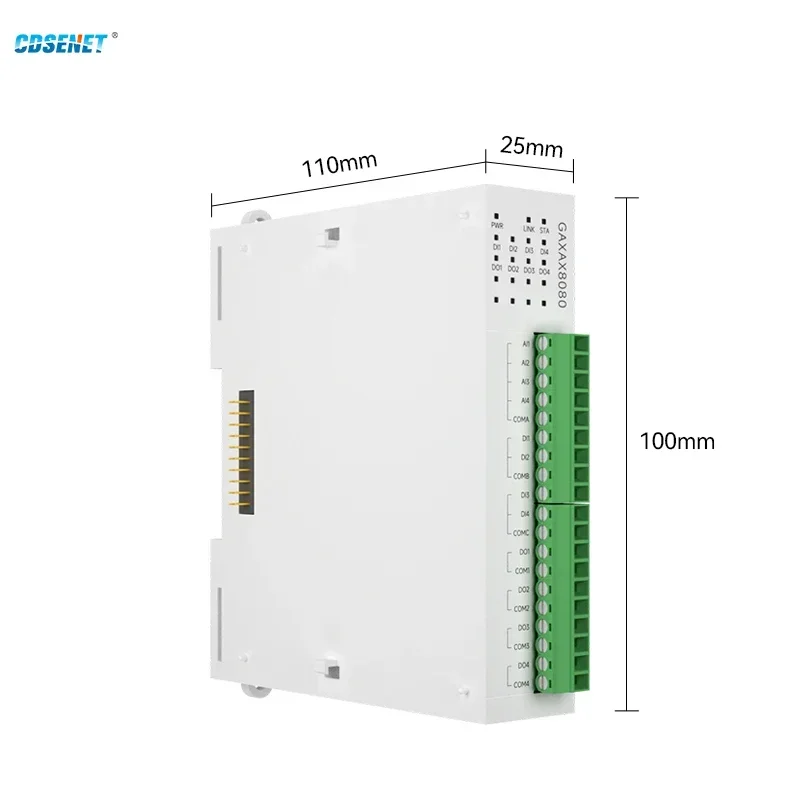 Imagem -02 - Módulo io Remoto de Expansión Ethernet Cdsenet Gaxax8080 Interruptor Analógico Adquisição Modbus Tcp Rtu Funciona Con Host Rs485 8di Mais 8do