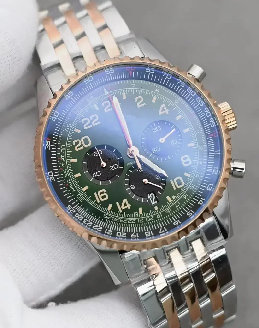 

2026Luxury 46mm Men's Watch Men Quartz Chronograph Watches Stainless Steel Black Leather Date Mens Wristwatch