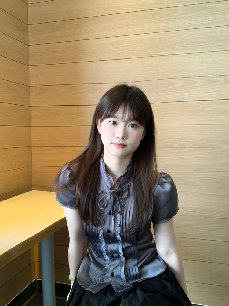 Ele Sle Summer New ort Sve irt-set met houten ontwerp Faionable topvest voor jonge vrouwen