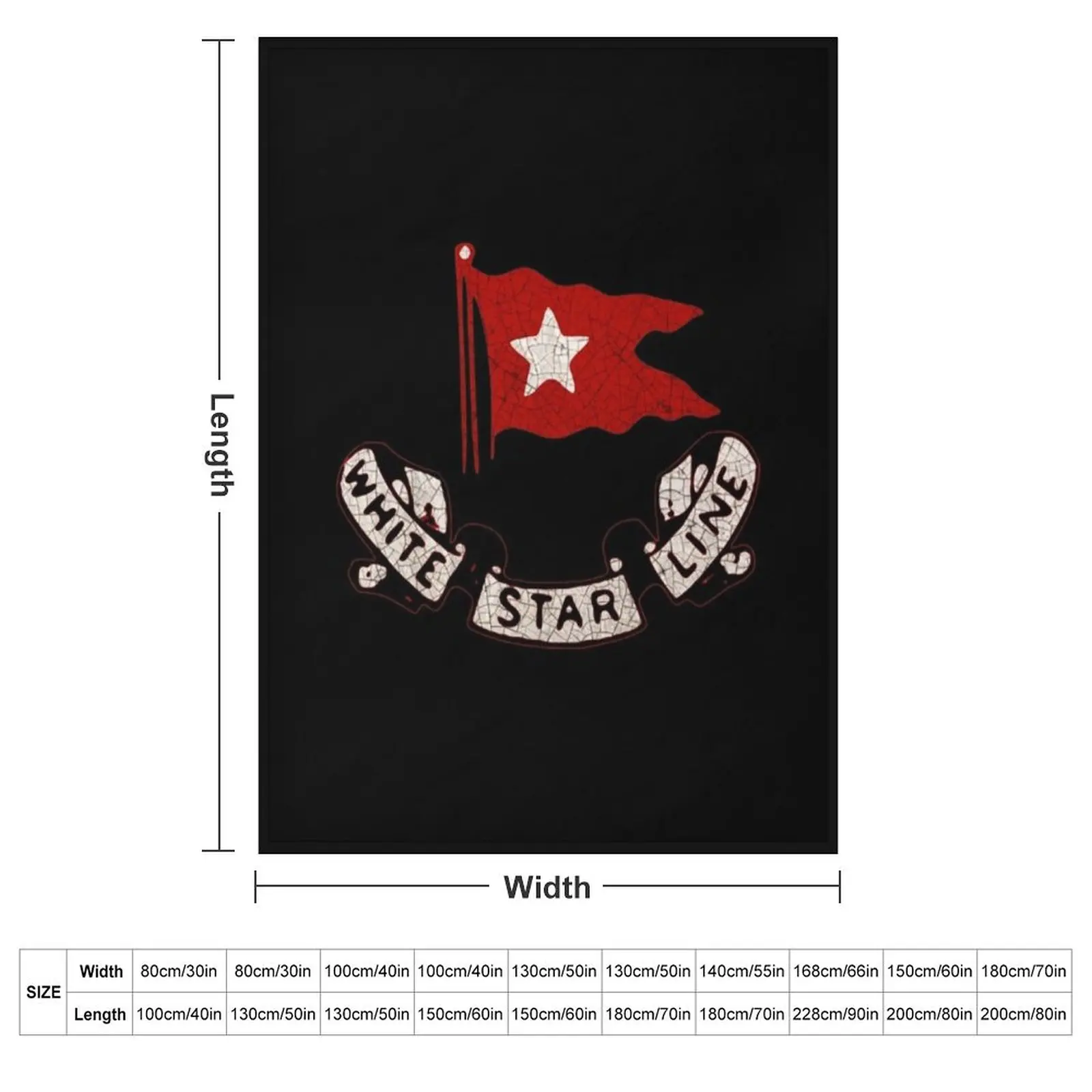 White Star Line T-ShirtWhite Star Line T-Shirt_by Midcenturydave_ Throw Blanket