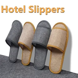 Women Men Disposable Slippers Hotel Travel Slippers Home Indoor Guest Slipper Loafer Home Linen Flip Flop Wedding Shoes Non-slip