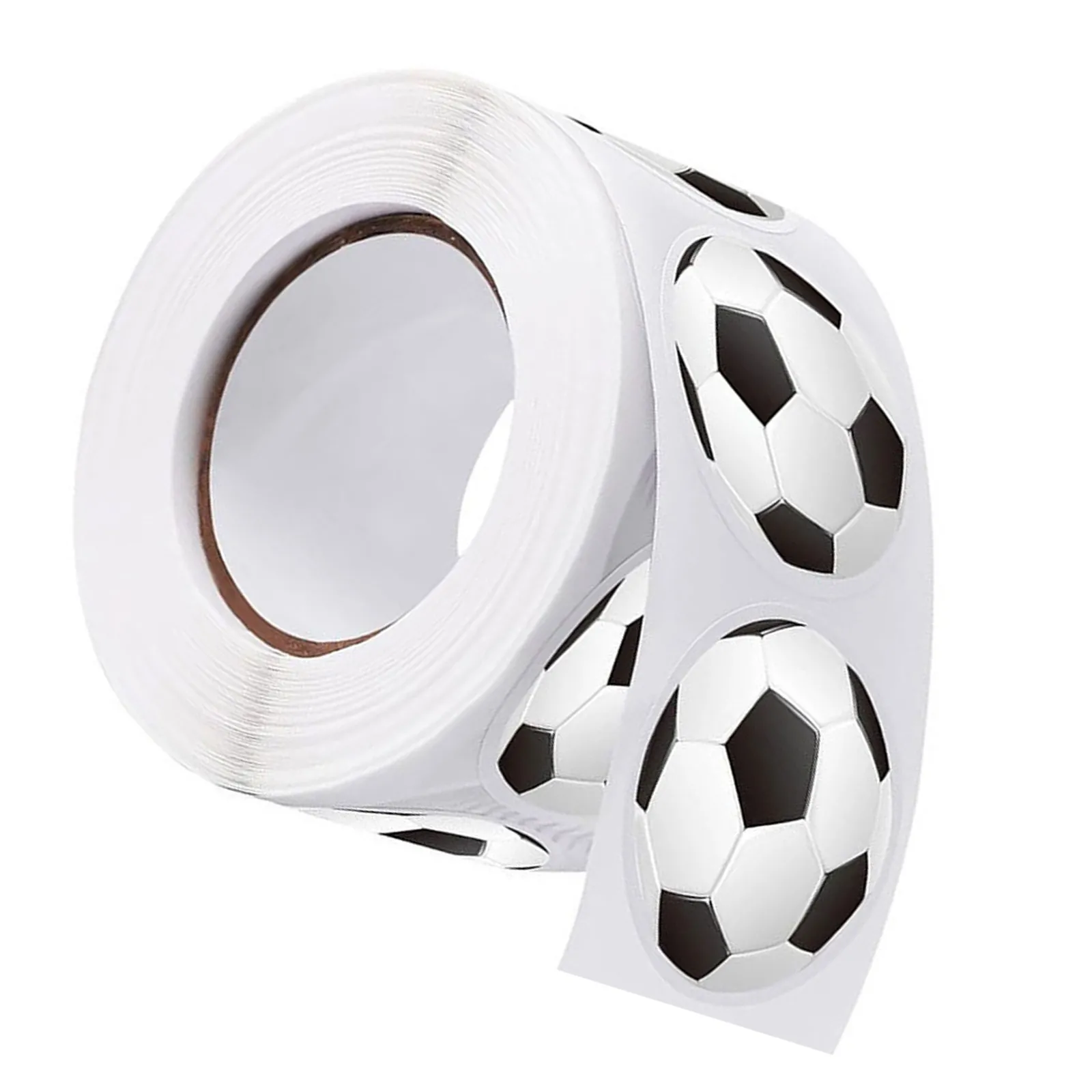 

500 шт. наклеек для футбола в рулоне, водонепроницаемые самоклеящиеся этикетки с футбольными мячами, милые спортивные наклейки для вечеринок, для пакетов с печеньем