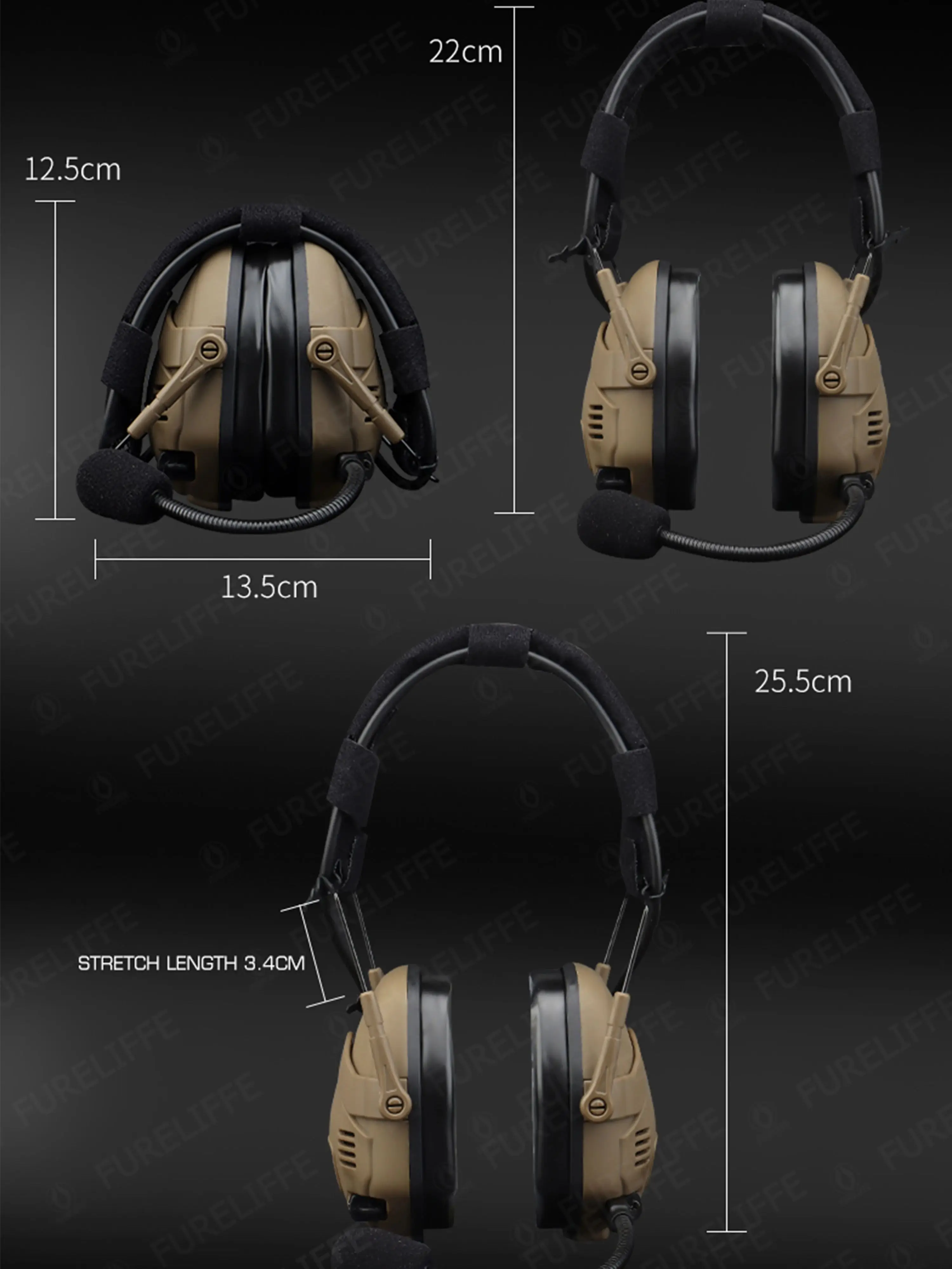 Military Electronic Shooting Earmuffs, Tactical Bluetooth Headset, ops Core Arc and Wendy M-LOK Helmet, Airsoft Hunting Earmuffs