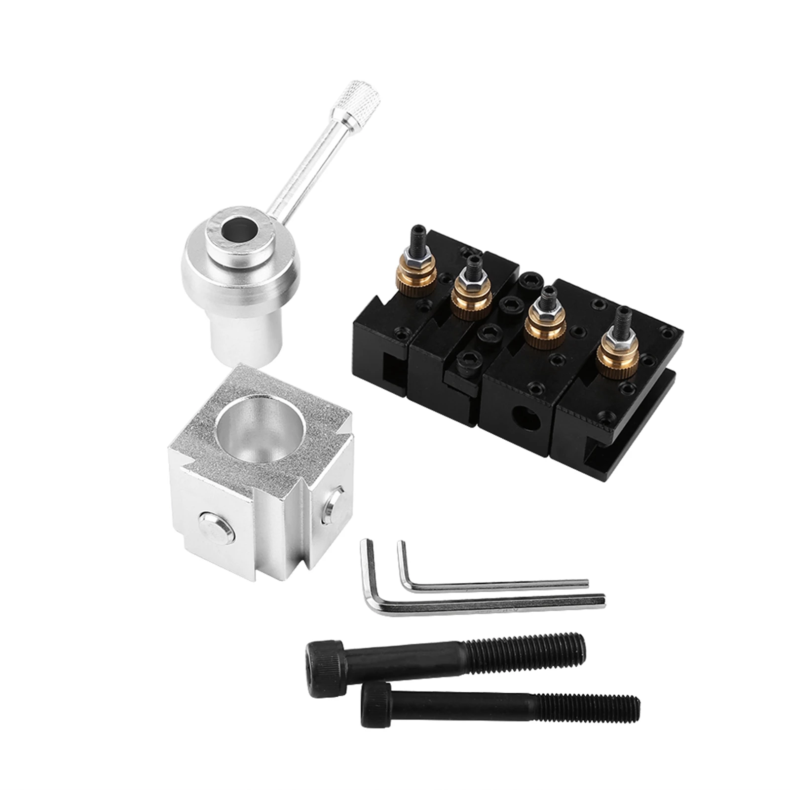 Lathe Tool Post Holder Set Aluminum Alloy Quick Change Mini Lathe Tool Post and Holder Kit Lathe Accessary
