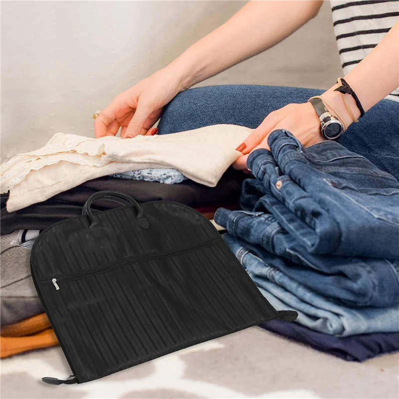 

3Pcs 60X100cm Dust-Proof Dress Clothes Cover Case Suit Dress Garment Bag Carrier Coat Jacket Home Zipper Protector