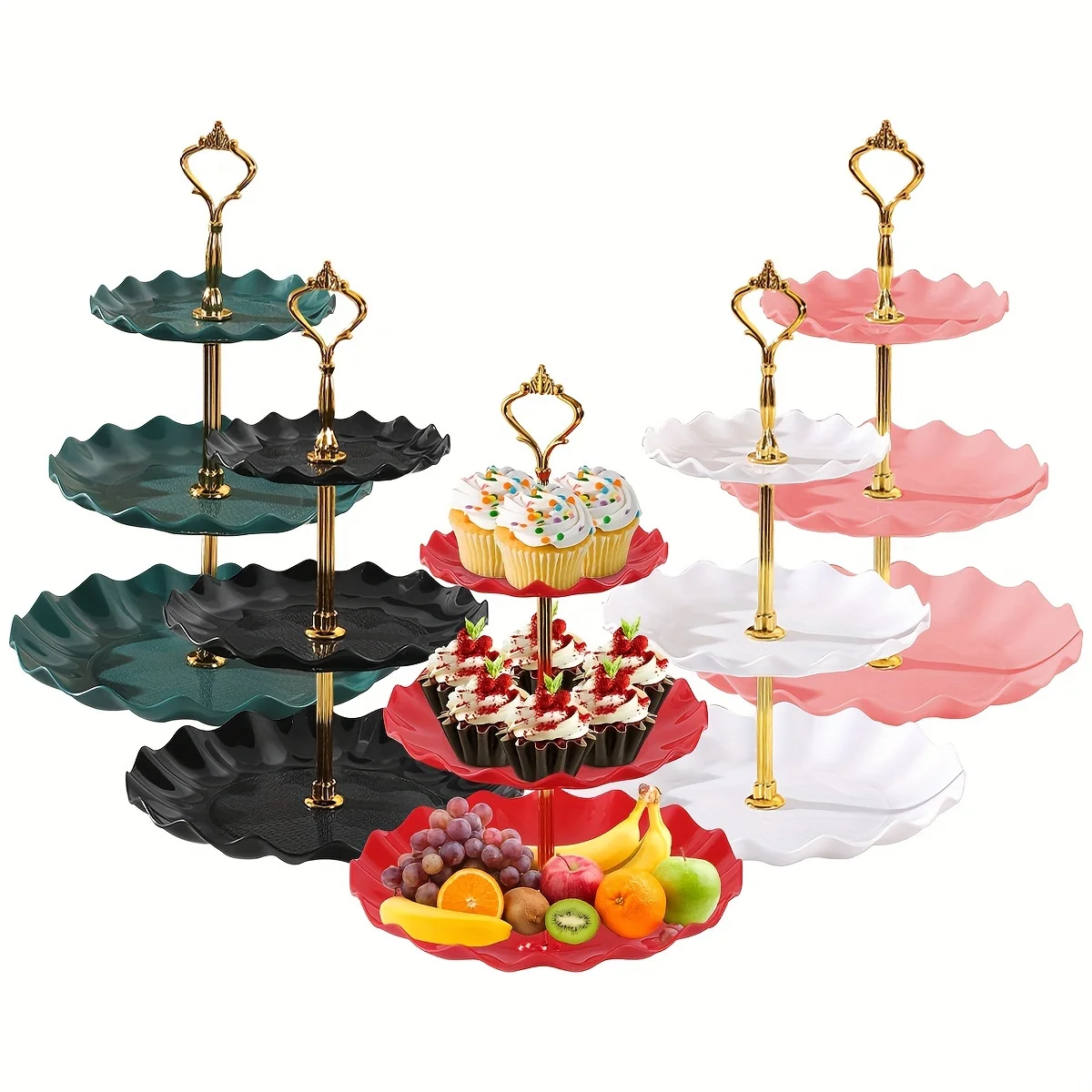

Cake Stand Plastic Dessert Stand Cupcake Holder Multi Layer Fruit Tray For Graduation Party Birthday Wedding Dessert Display