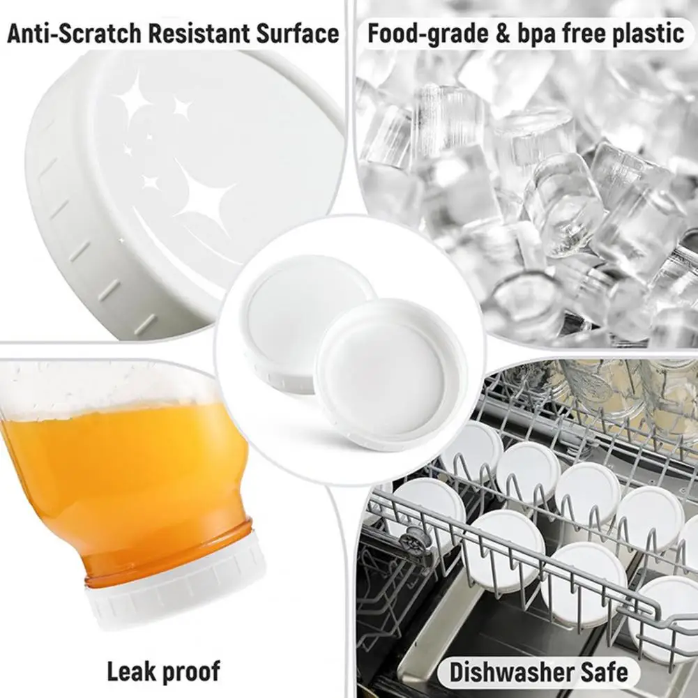 86mm Sealing Cap Reusable Jar Lid 10pcs Wide Mouth Mason Jar Lids Reusable Leak-proof Canning Covers Food Grade for 70/86mm