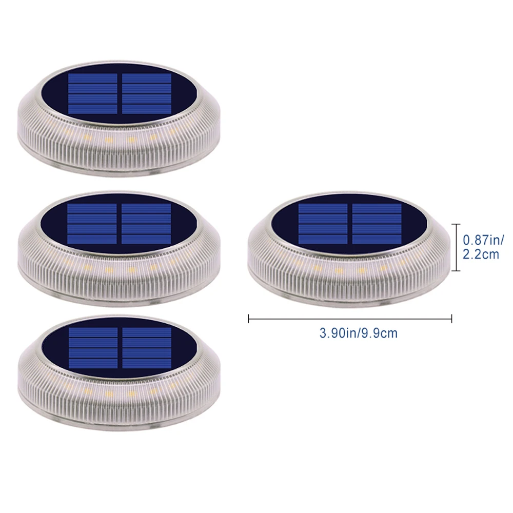 Solar LED Outdoor Deck Lights IP68 Waterproof Garden Step Lighting Auto On/Off Stairs Patio Pathway Yard Fence Wall Lamp
