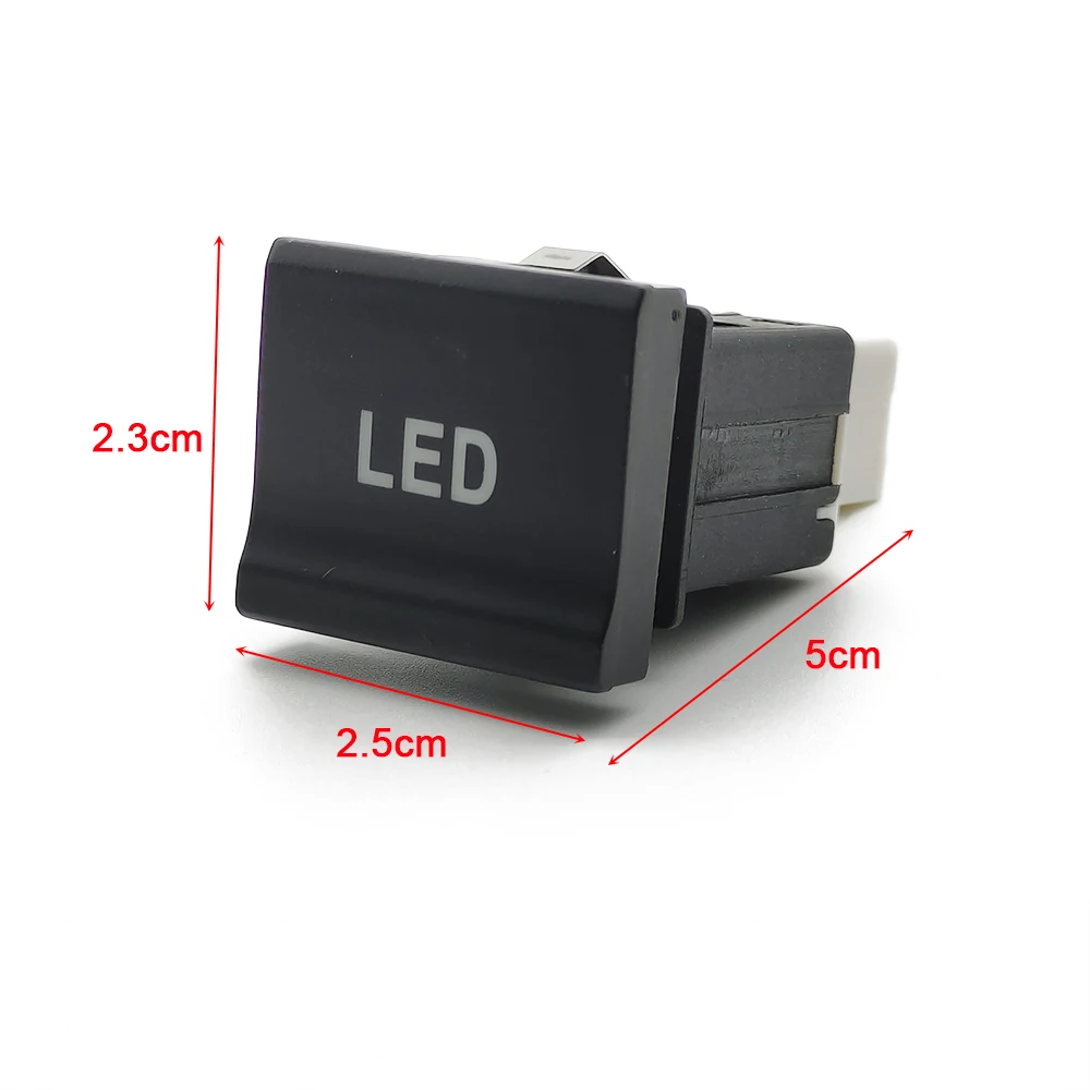 Car Red LED Light Bar On Off Push Button Switch For VW polo 6C 2014 2015 2016 Auto Styling