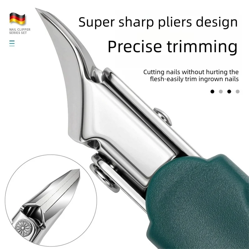 Wide Opening Slant Tip Nail Nipper, Splash-proof Large Smiley Shape Ingrown Toenail Cutter Manicure Tool