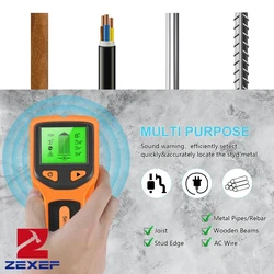 ZEXEF 5 in 1 Screw Detector Sensor Portable Wall Scanner Electronic Screw Sensor Locator with LCD Display Screen Detector