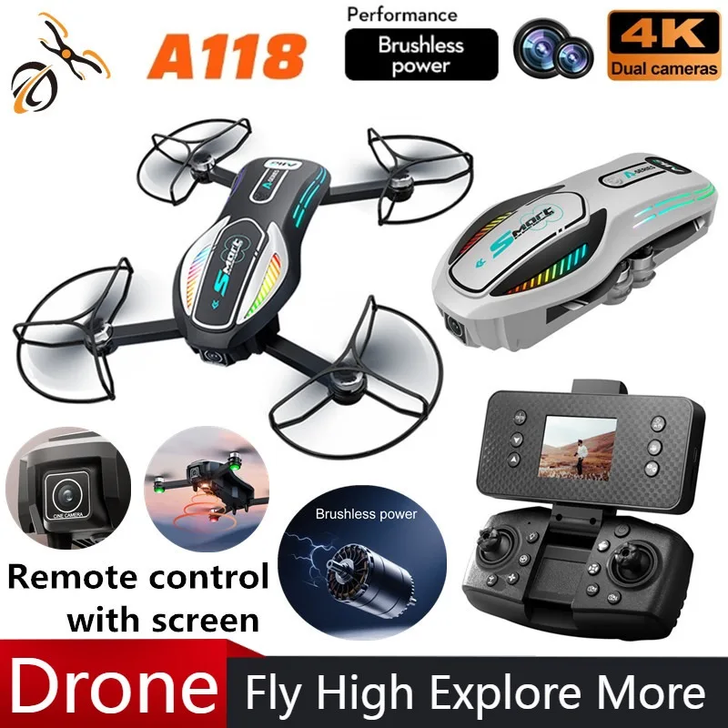 

A118 Drone 4K Dual Camera HD Remote control screen Professional Aerial Photography Obstacle Avoidance Quadcopter RC Dron Toys