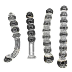 Pyrex Glass 8 Anal Beads Butt Plug G-Spot Stimulation Dildo Penis Artificial Dick Gay Masturbate Adult Sex Toy for Women Men