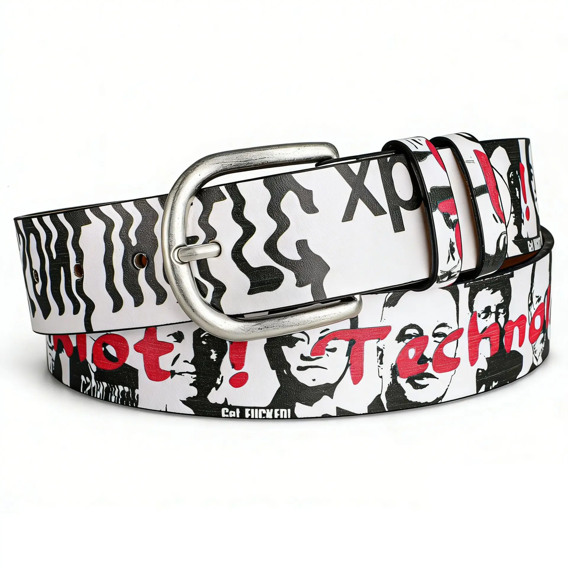 American Retro Portrait Hand-painted Belt Fashion Trend Pattern Printed Belt Personality Niche Pants Belt Unisex