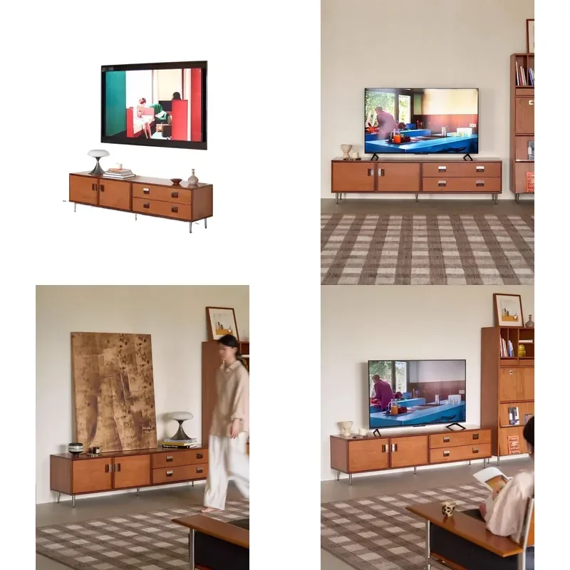 for Marcel Simple Retro Medieval TV Cabinet Solid Wood Living Room Home Floor Bauhaus Drawer Locker Premium