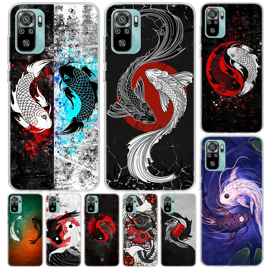 Japan Koi Fish Yin Yang Art Cover For Xiaomi Redmi 10 10C 12 12C 9 9C 9T 9A Phone Case 10A 8A 8 7A 7 6A 6 Pro K20 K40 10X S2 K30