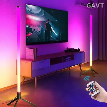 مصباح أرضي LED مزود طاقة USB لغرفة المعيشة RGB + WW + CW لديكور الغرفة ديكور منازل الشمال أضواء أرضية أرضية طويلة