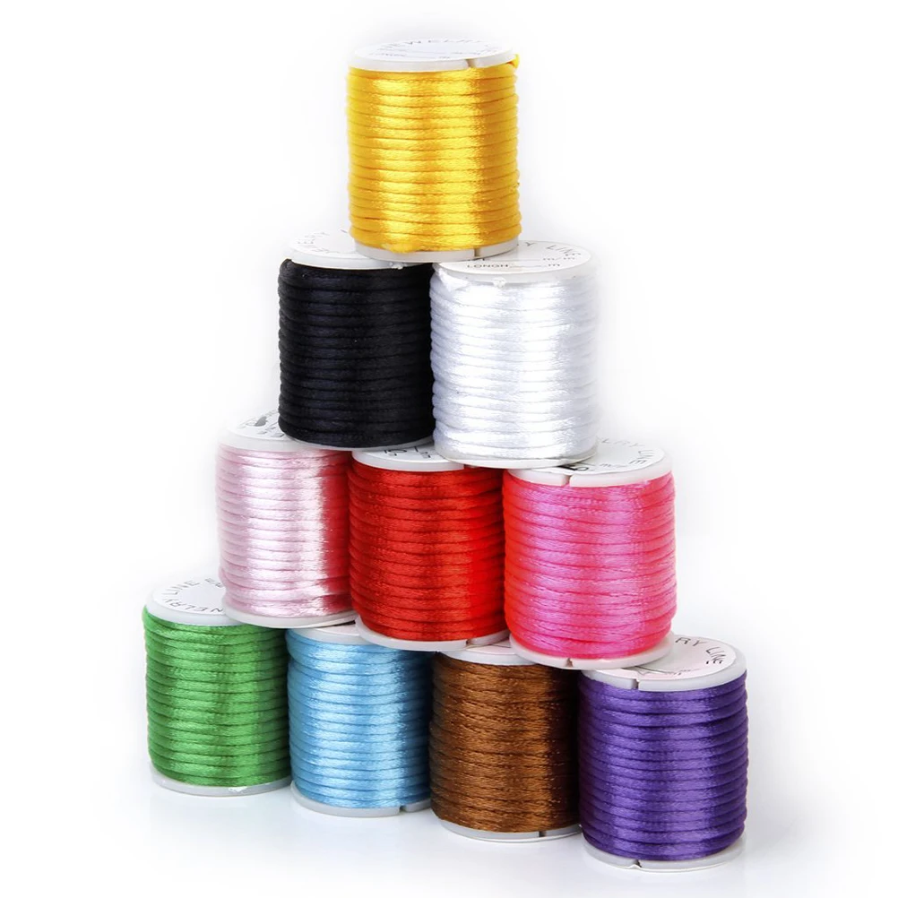 

10 Pcs DIY Braided Thread Bead Cord for Jewelry Making Beaded Wire Nylon Bracelets Beading Trim Black Child