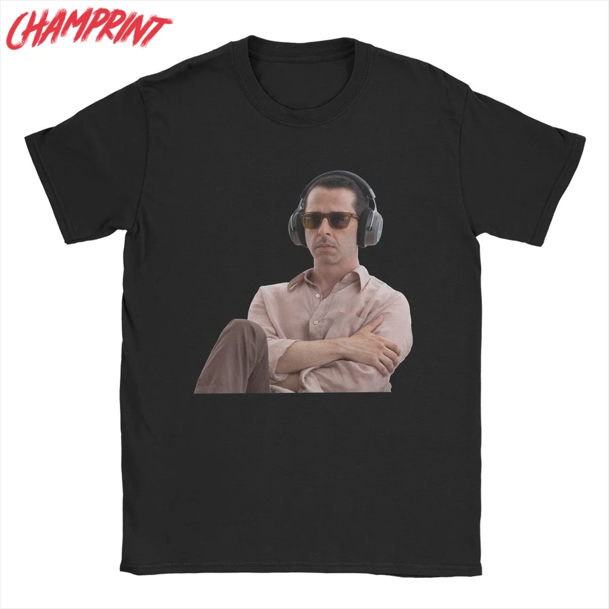 Kendall Roy-Camiseta con auriculares para hombre, Camisa de algodón puro, cuello redondo, manga corta, talla grande, novedad