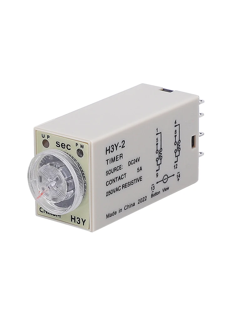 Power-on Delay Rotary Knob DPDT 5S/10S/30S/60S/3M/5M/10M/30M Timer Timing Time Relay AC 110V 220V DC24V H3Y-2 H3Y4 Base Socket