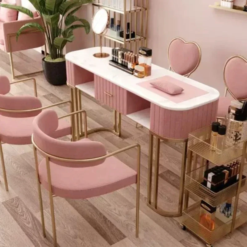 

Professional Modern Nail Table Exquisite Receptionist Nordic Design Manicure Table Modern Pink Mesa De Manicure Furniture YX50ZJ