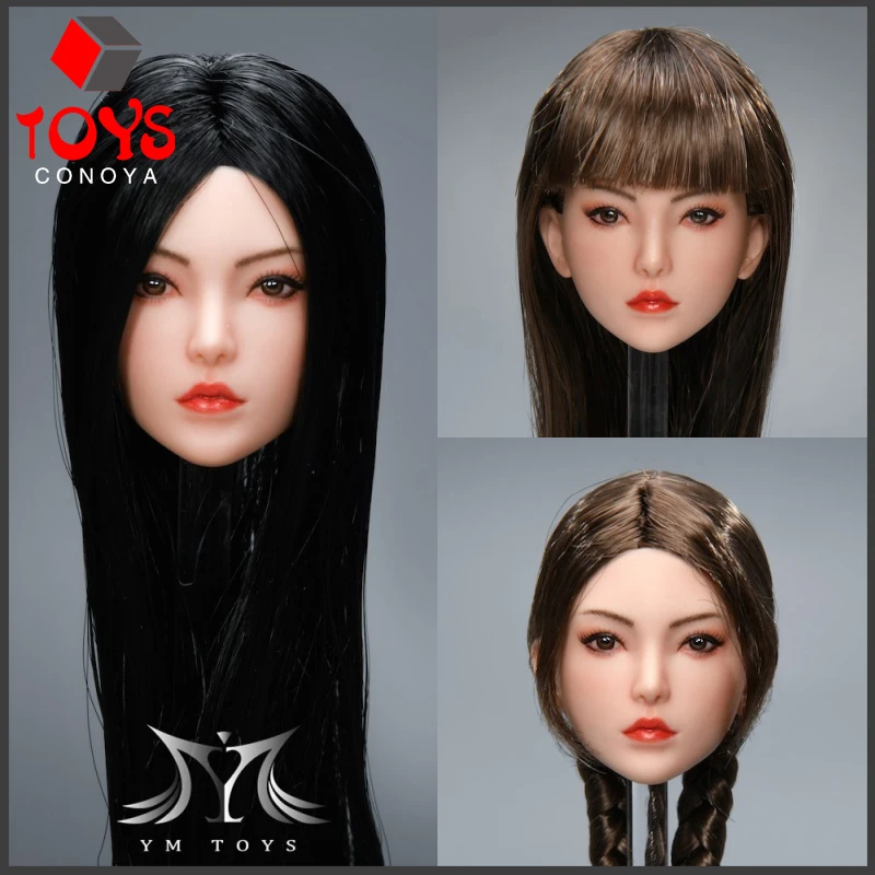 

YMTOYS YMT072 1/6 Scale Asian Girl Jinger Long Hair Head Carving Model Fit 12'' TBL PH Female Soldier Action Figure Body Doll