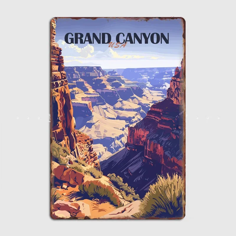 Grand Canyon Travel Scenery Sights Retro Poster Metal Sign Garage Club Indoor Room Decor Wall Decor Custom Tin Home Decor