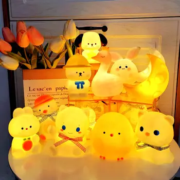 矽膠夜燈臥室裝飾燈紐扣電池供電月光卡通動物燈兒童禮物裝飾燈 8 最佳銷售 月光 - №5