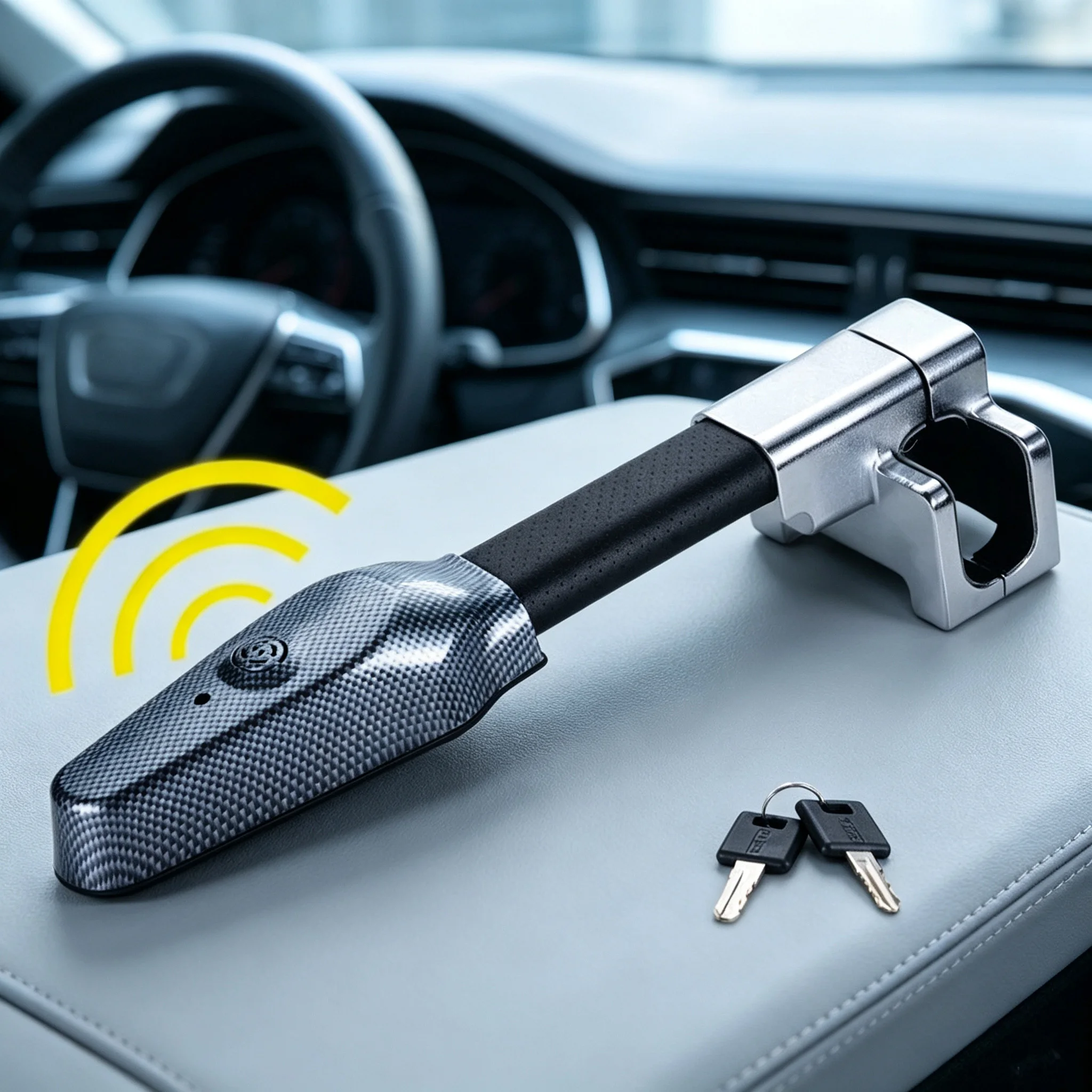 Car Anti theft Safety Alarm Lock Car Steering Wheel Lock Universal Retractable Security Car Locks Security Anti-Theft Tool