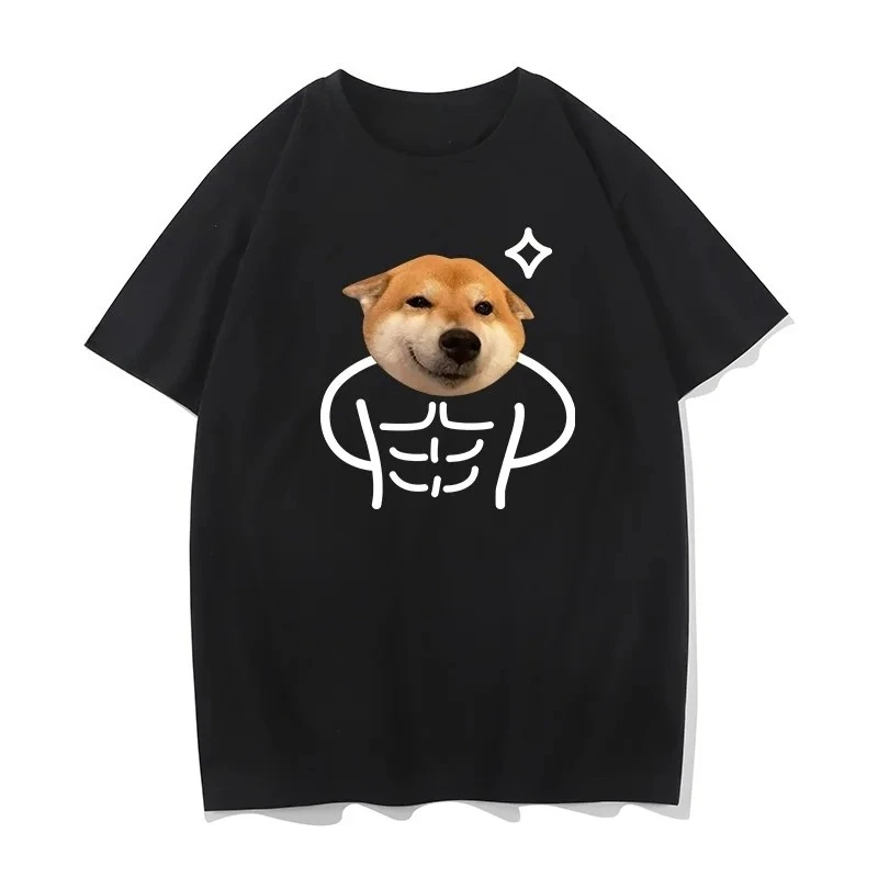 Shiba Inu Emoji and Fun Cat and Dog Prints Women's New Loose-fitting Summer T-shirt with Short and Half Sleeves Graphic T Shirts