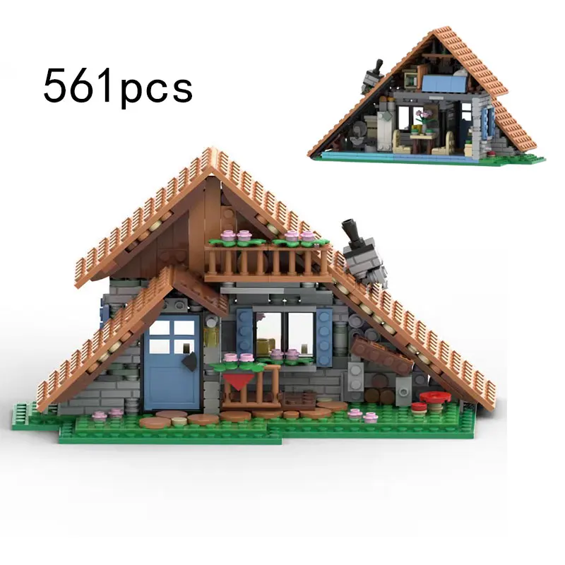 

MOC-234924 561pcs Small Particle Building Blocks 3D House Model Toy Gift