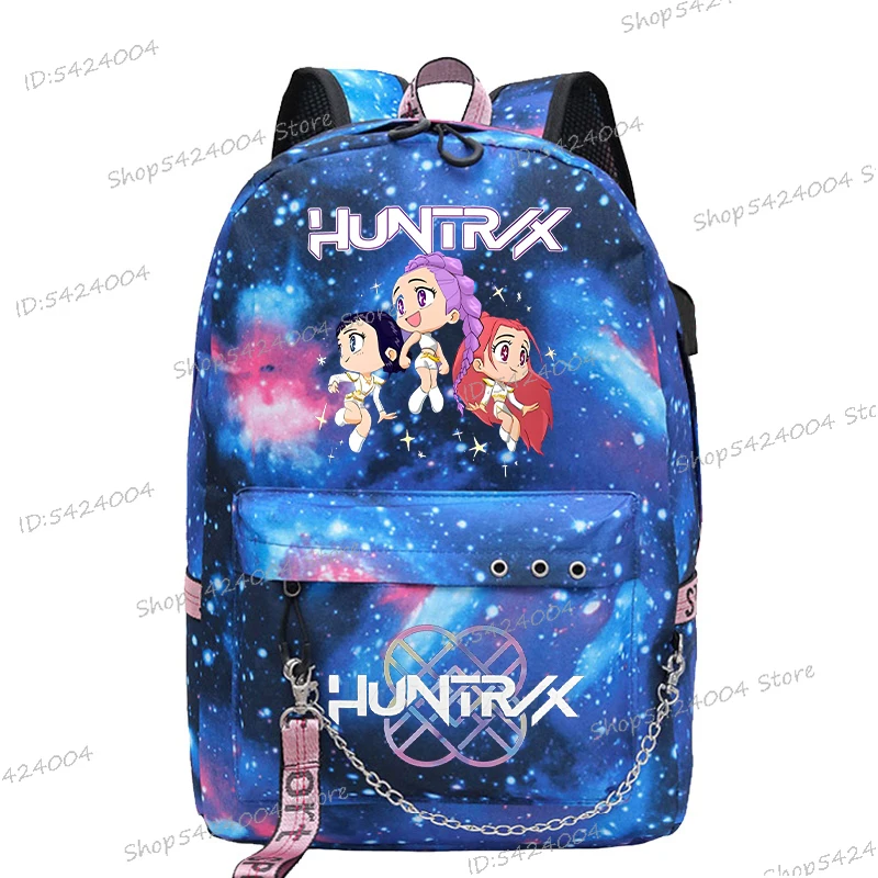 

KPop Demon Hunters Cartoon Backpack Student Schoolbag Fashion KPop Demon Hunters Mochila Korean Anime School Bags For Teen Girls