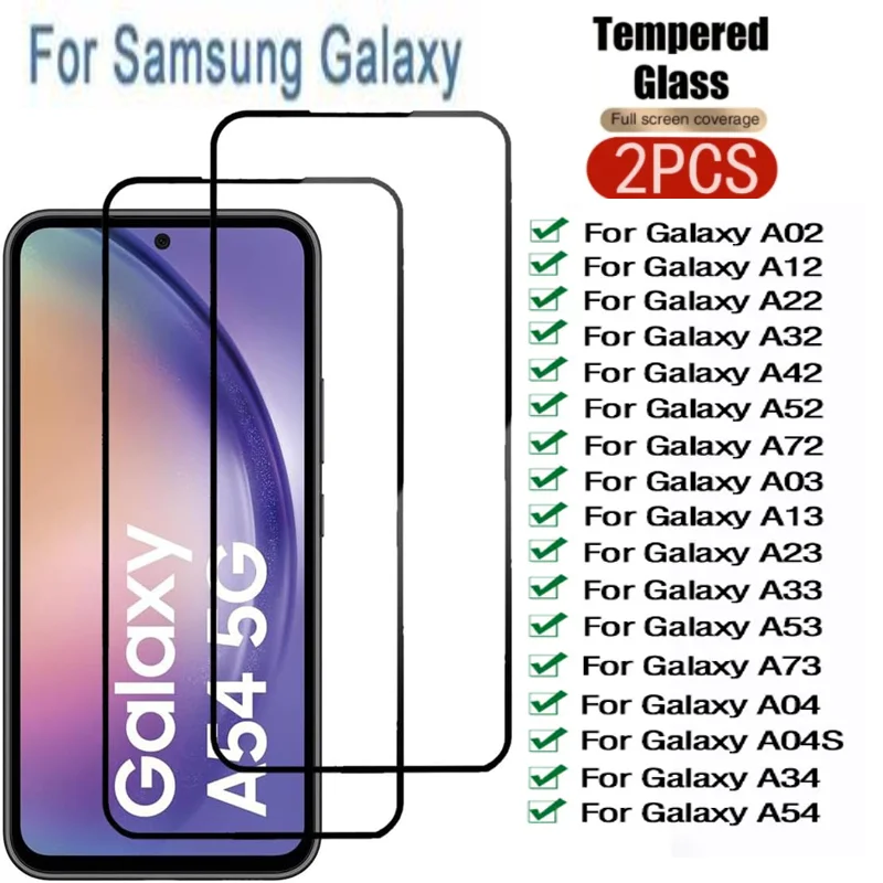 

2PCS Tempered Glass For Samsung Galaxy A04S A34 A54 A13 A03 A23 A33 A43 A53 Screen Protector For A02 A12 A22 A32 A42 A52A72 Film