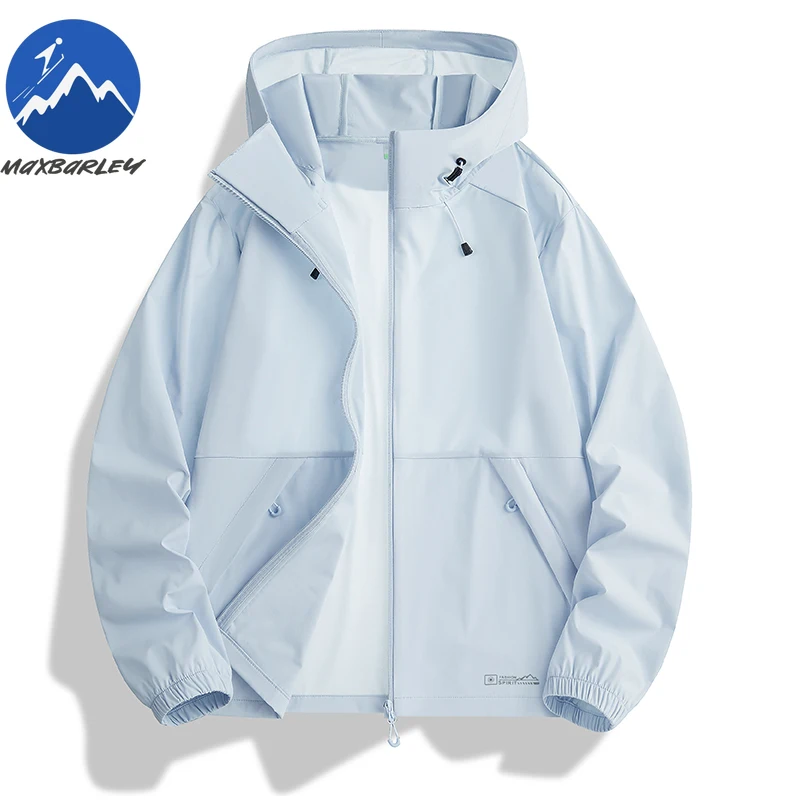 

Maxbarley Men Waterproof Hiking Jackets Quick Dry Camping Outerwear Outdoor Trekking Windbreaker Anti UV Packable Coat Clothes