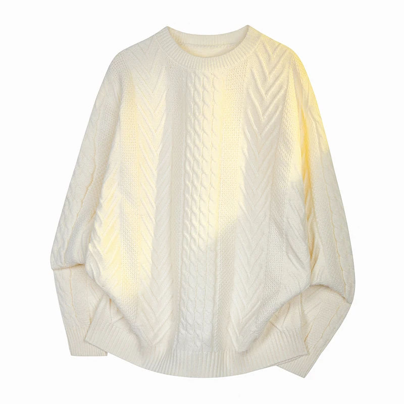 

Loose round Ne Knitted Sweater for Teens Boys Twist Polyester Fiber Ciwalk Suitable Long Sve Sweater Non-deformable